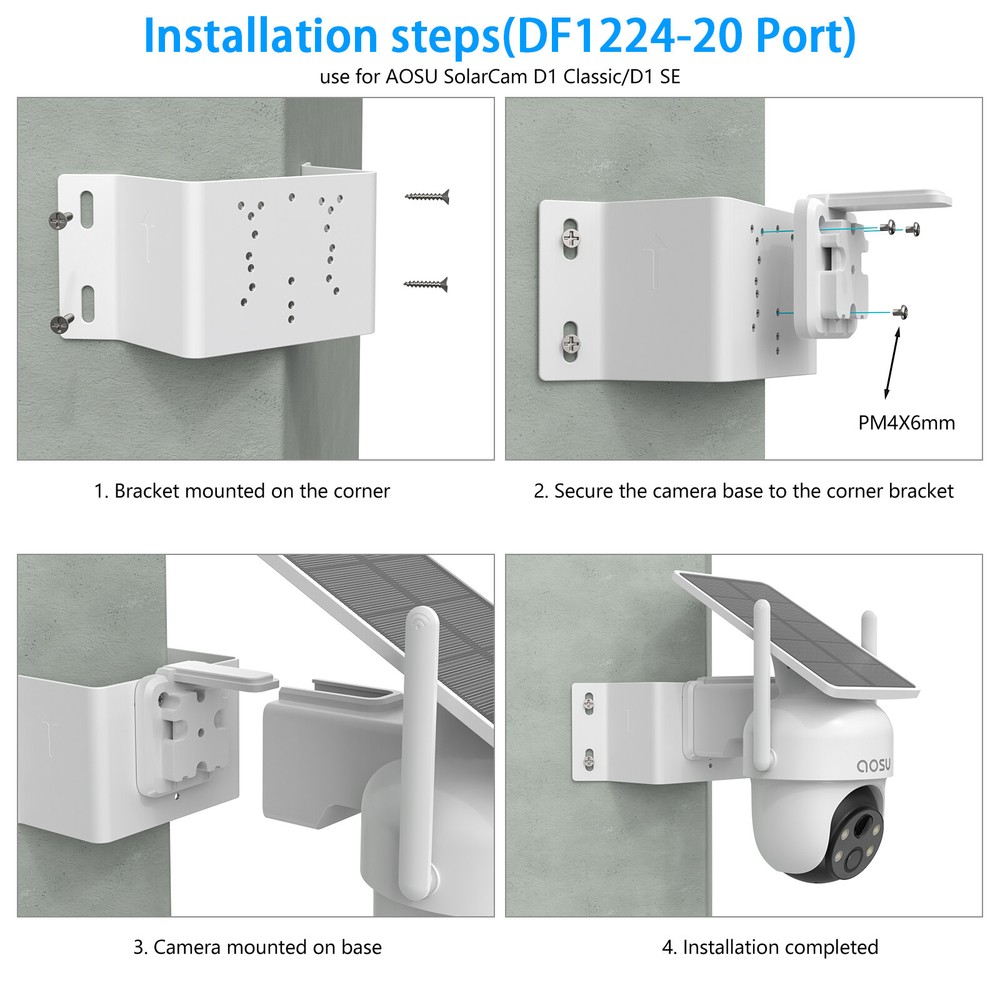 90° Corner bracket for AOSU SolarCam D1(SE/Lite/Max),ANSQUE Security (GU01/SA01)