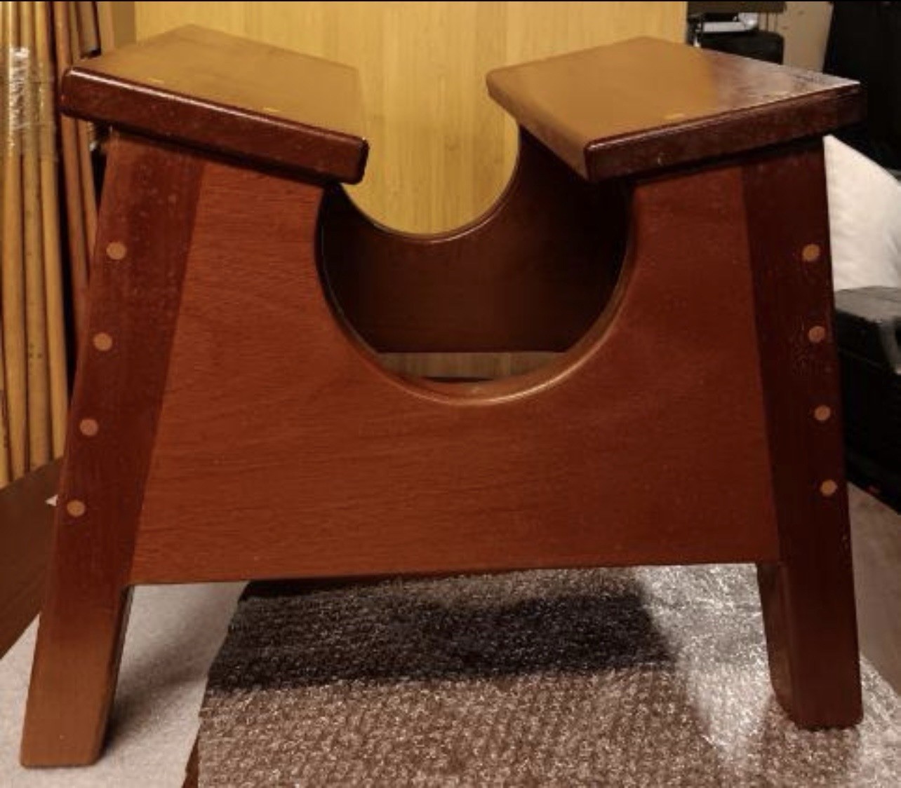 Rustic Hardwood Antique Ottoman stool