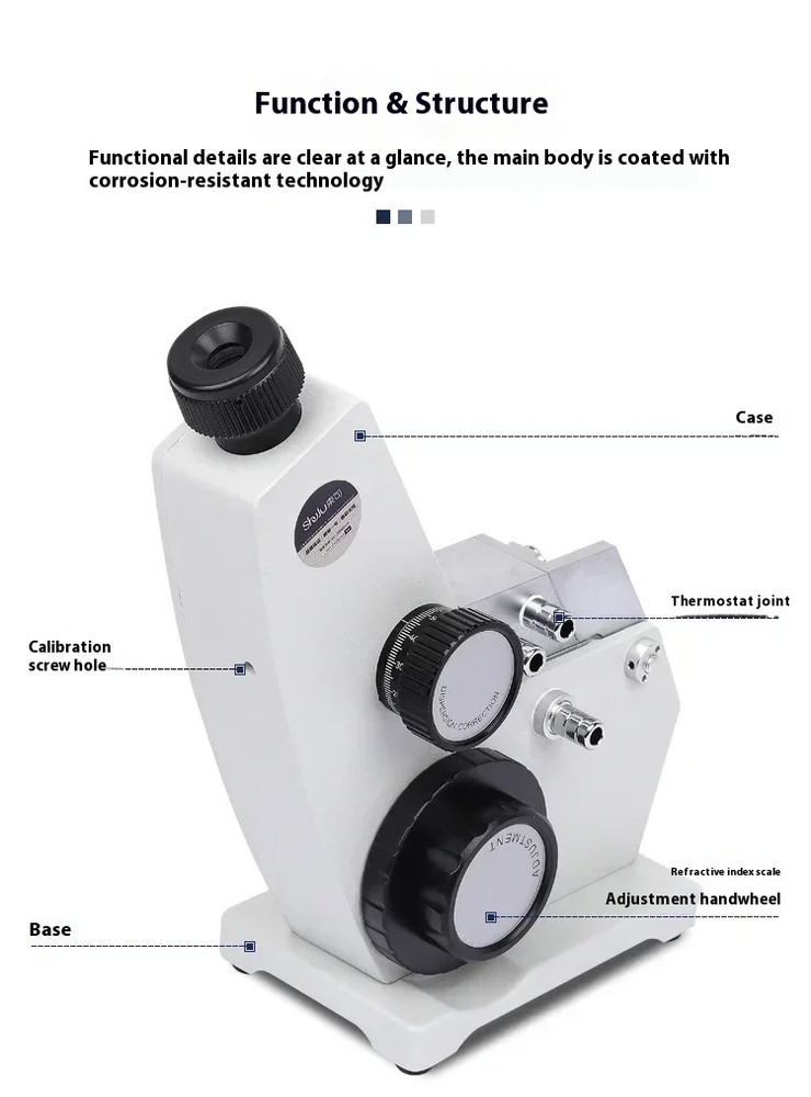 Upgrade Electric Laboratory Concentration Meter 2WAJ Monochromatic Refractometer