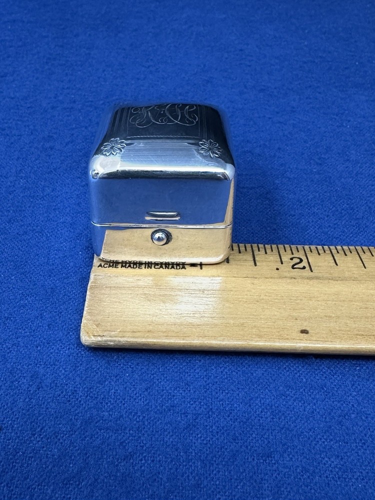 RODEN BROTHERS STERLING RING BOX MONOGRAMMED