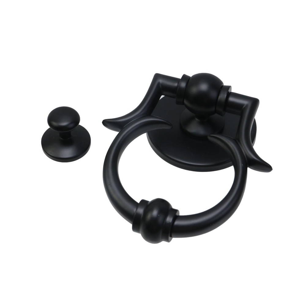 Door Knocker For Front Door Gate Knocker With Strike Plate Hardware Black