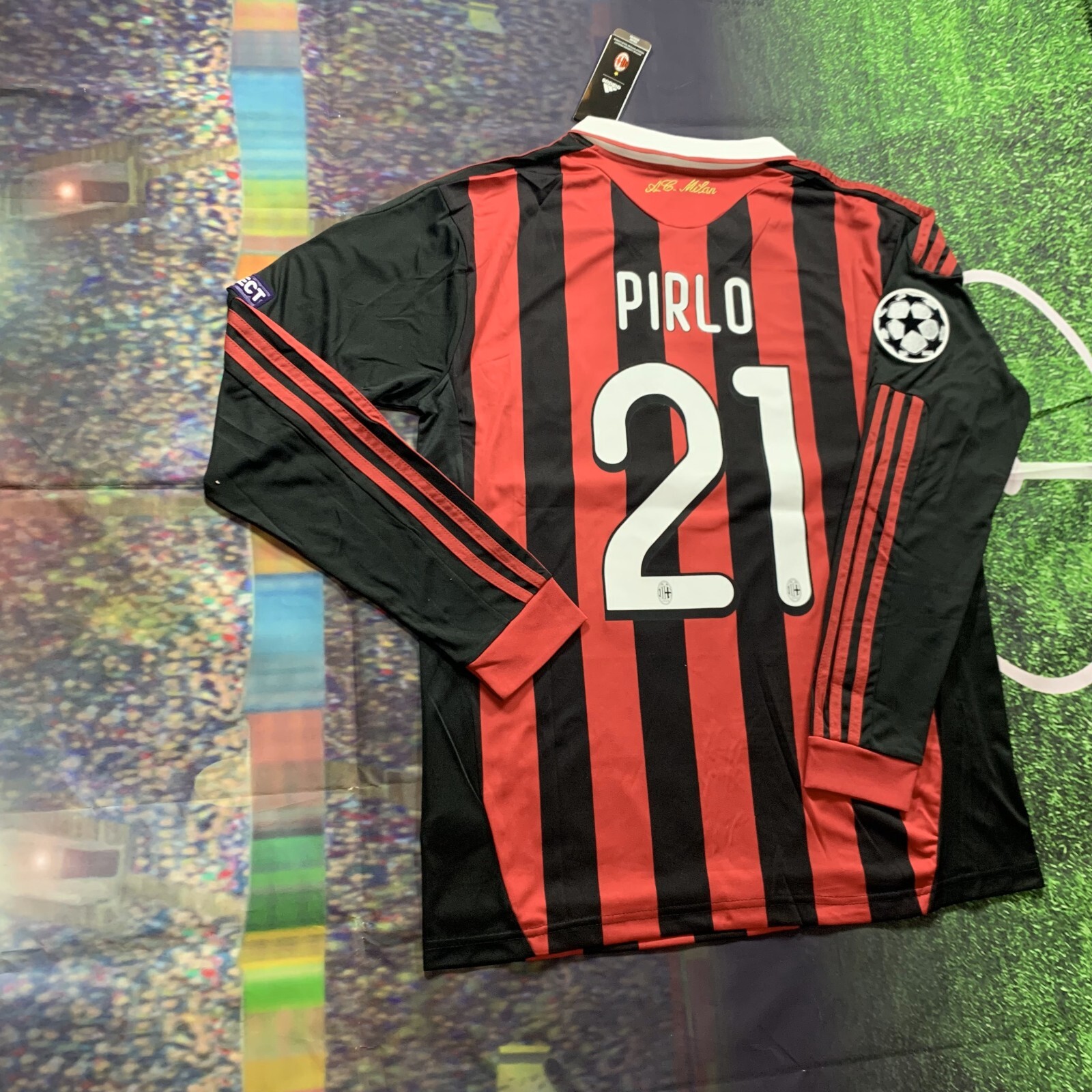 Pirlo AC Milan 2009/2010 Long Sleeve Jersey - Retro Jersey - Mens Sizes