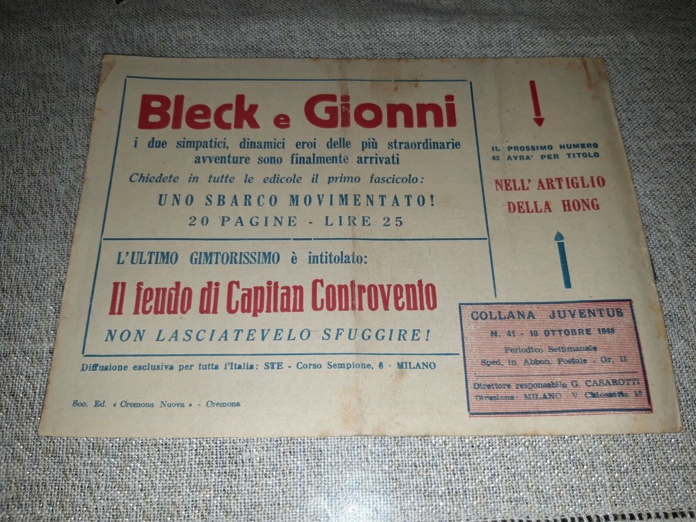 1948 Gim Toro Comic No. 41 ORIGINAL £. 12
