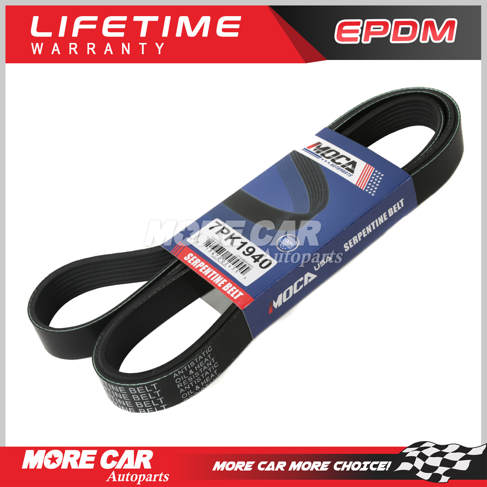 Serpentine Belt 7PK1940 for 04-06 Toyota Camry Solara 07-09 Scion tC 2.4L DOHC