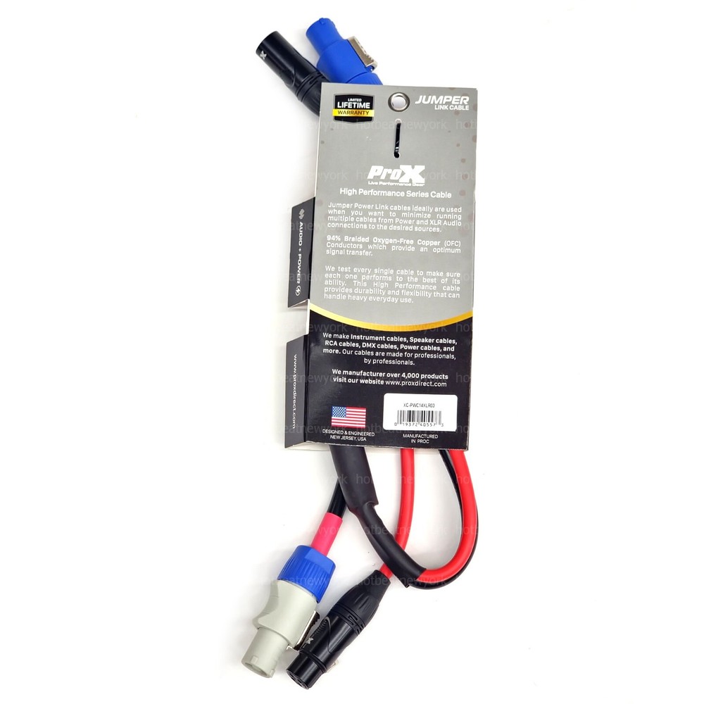 ProX 3FT Dual Powercon XLR Link Audio Power Cable