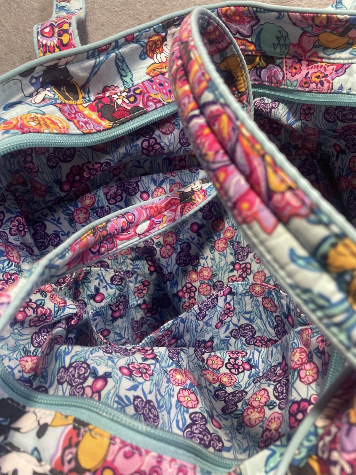 Disney Mickey Mouse and Friends Colorful Garden Iconic Vera Tote by Vera Bradley