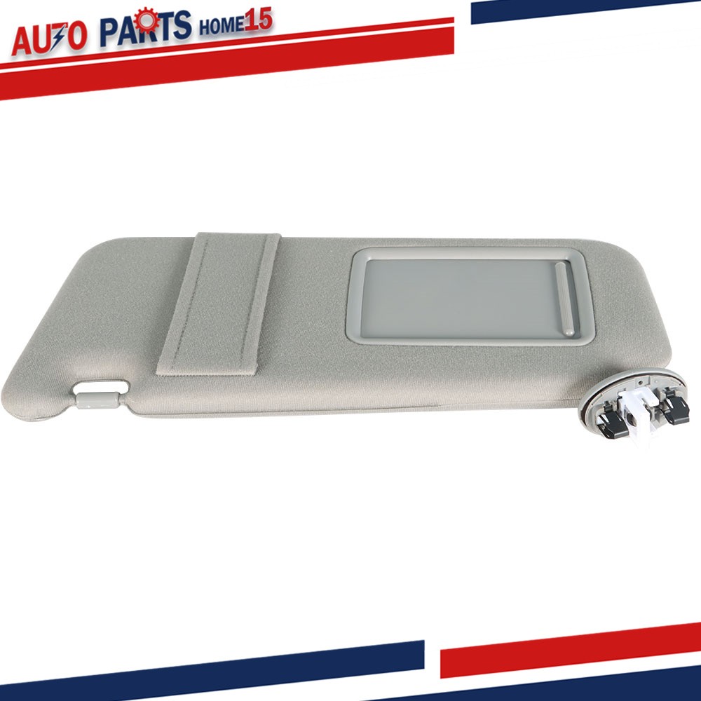 Driver Left Side Sun Visor For Toyota Camry 2007-2011 With Mirror & Light Gray