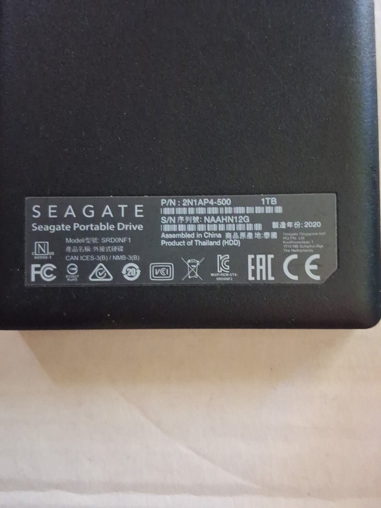 1 Terabyte Seagate Portable Hard Drive