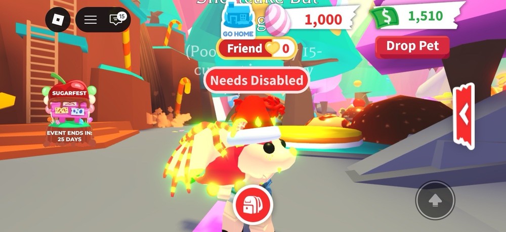 Mega fly ride strawberry batdragon- adopt me