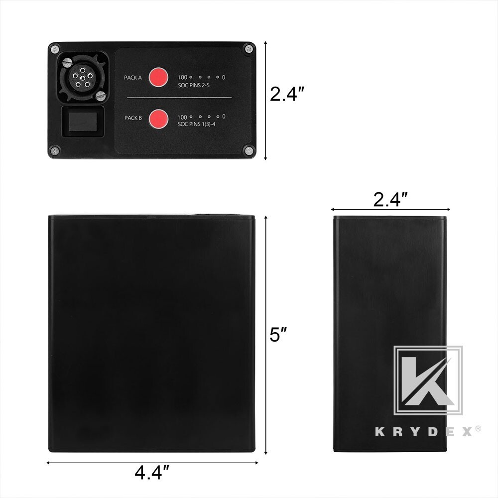 KRYDEX FCS Military BB2590 Rechargeable Li-ion Battery Case 2x16.8V Output Black