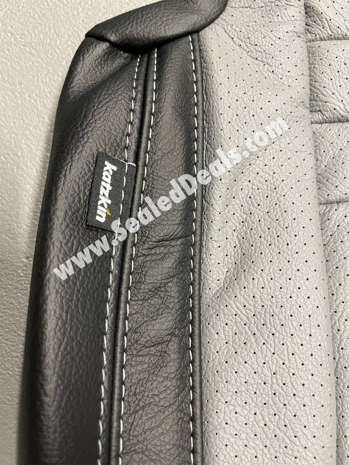 Black & Gray Leather Seat Covers for 2023-25 Ford F250 F350 STX XL XLT Crew Cab