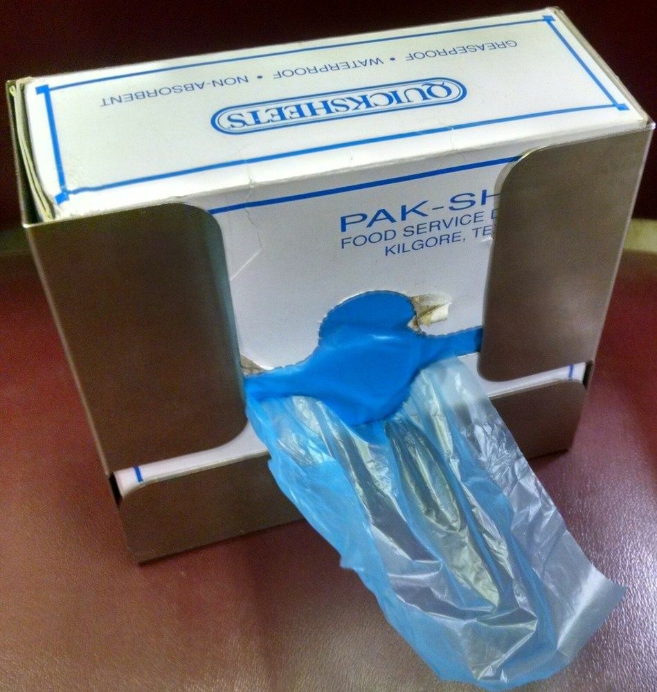 Dispenser Box For Disposable Wax Tissue Etc. Avoid Touching Any Hard Surfaces
