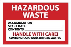 NMC Hazardous Materials Label Legend: Hazardous Waste - Accumulation Start Da...