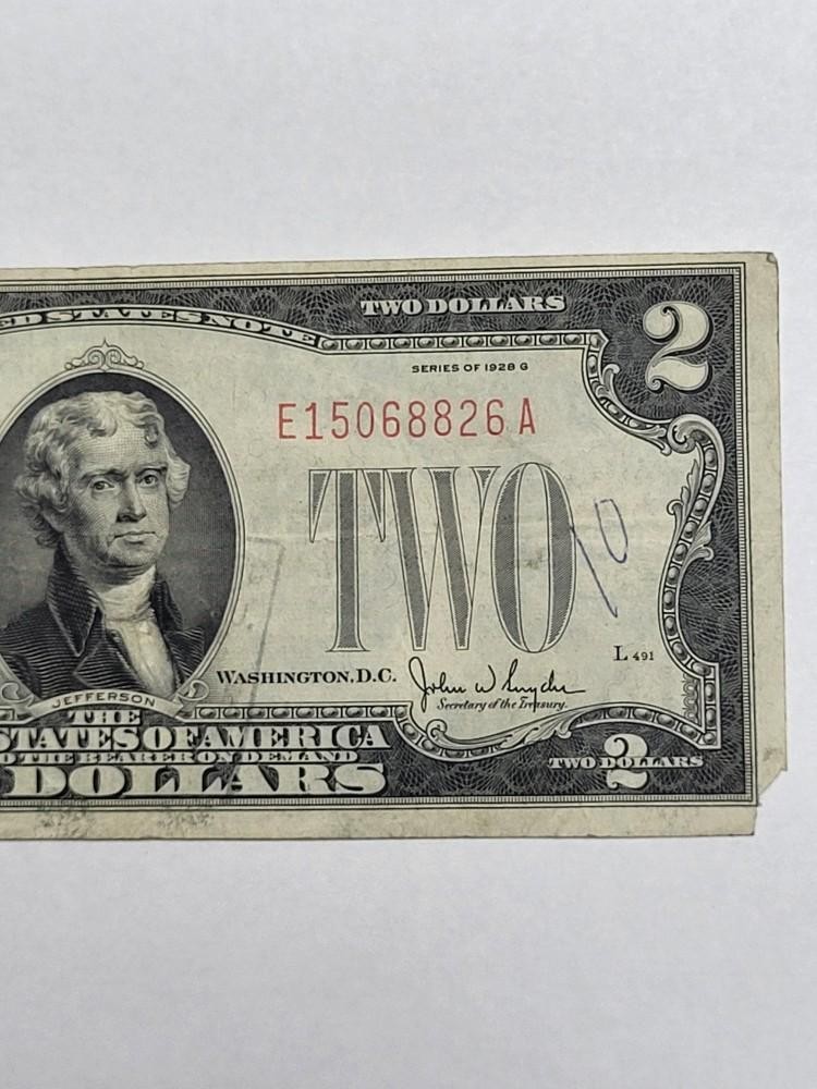 1928 G RED Seal $2 United States Note CHEAP !!!