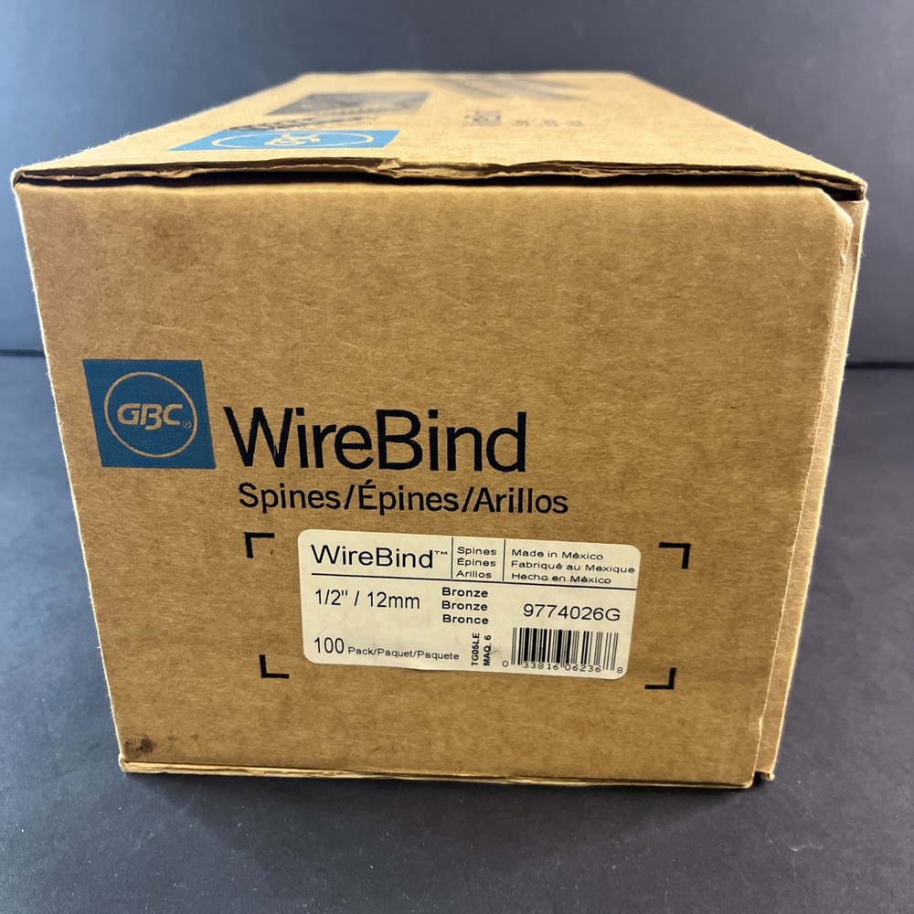 NEW OPEN BOX GBC WIREBIND SPINES 1/2" / 12MM 100 Pack -BRONZE *READ