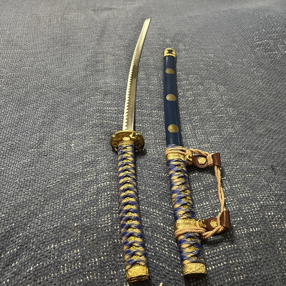 SAMURAI SWORD BLUE W/ CURVED HANDLE 40.5 “