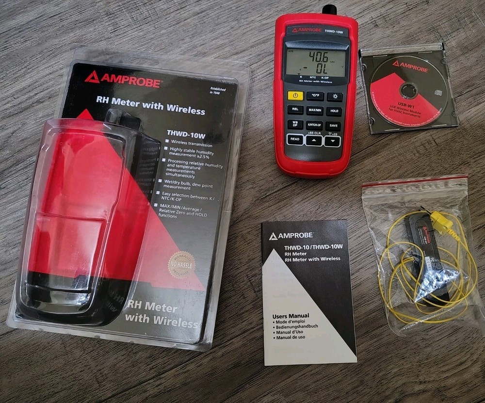 Amprobe THWD-10W Wireless Temperature Relative Humidity Meter