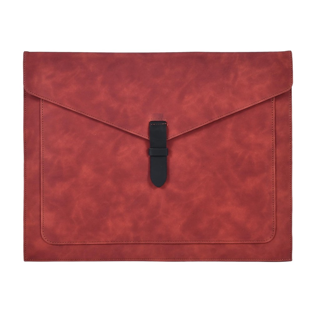 Brown PU Leather File Folder, Snap Closure File Organizer, Important Document...