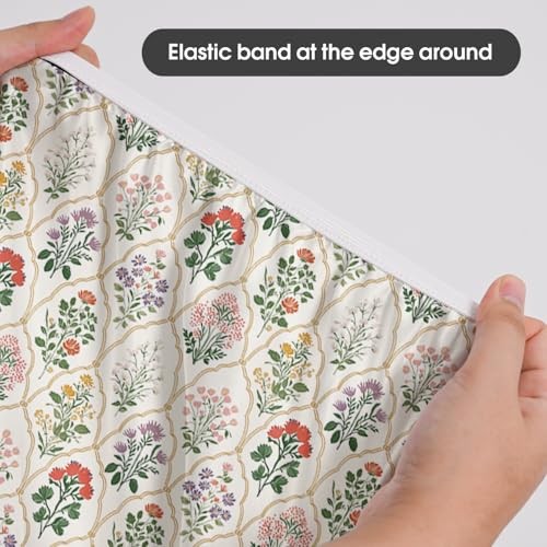 Spring Fitted Tablecloth 72 x 30 Inch 72" x 30" (Rectangular) Beige
