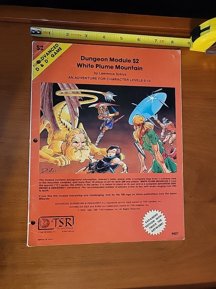 White Plume Mountain Advanced D&D Module S2 #9027 Expanded Edition Xtra Art! 🔥