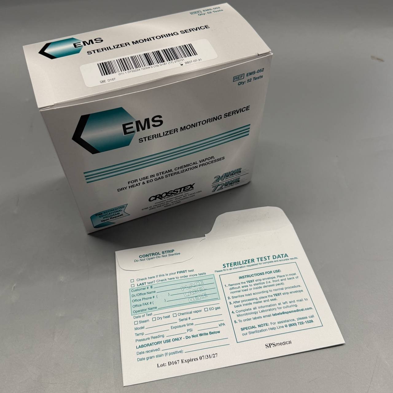 SPS Medical EMS Sterilizer Monitoring Service Box/52 EMS-052