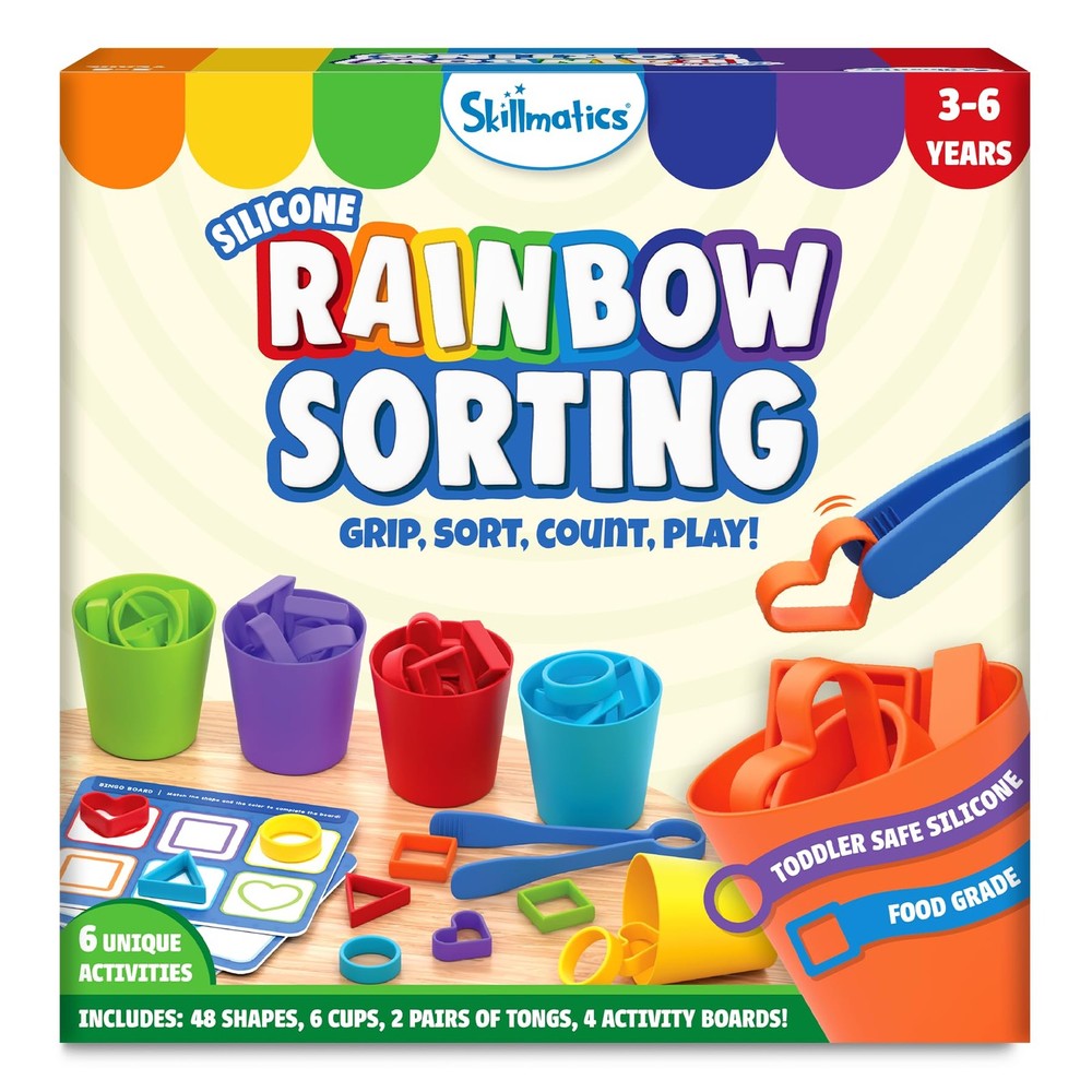 Silicone Rainbow Sorting Game - Learning & Educational Toy, Sorting, Counting...