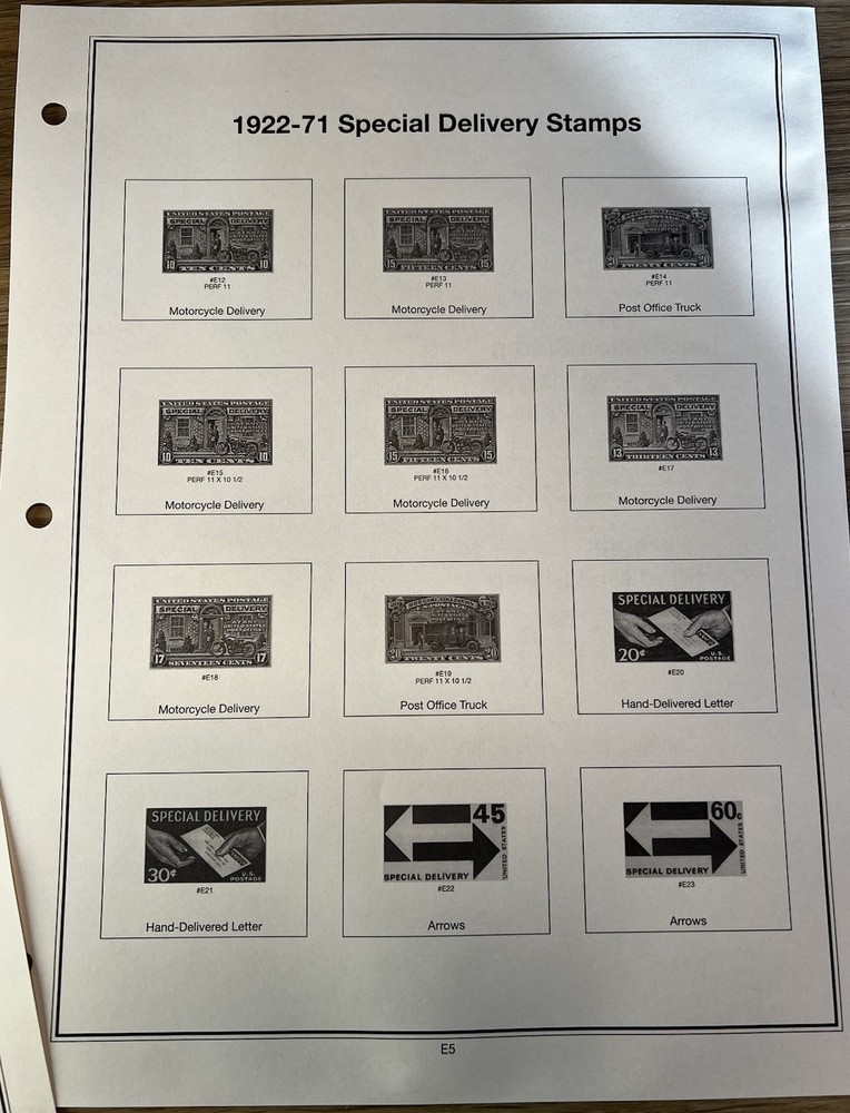 Mystic Heritage Collection - Special Delivery Stamp Section - Album Insert Pages