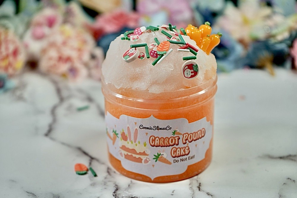 Bunny Carrot Pound Cake Icee Cloud Slime –Easter Edition- ASMR