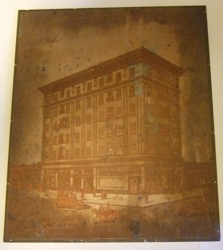 Architectural Copper Engraving Artist Signed 1918 Building