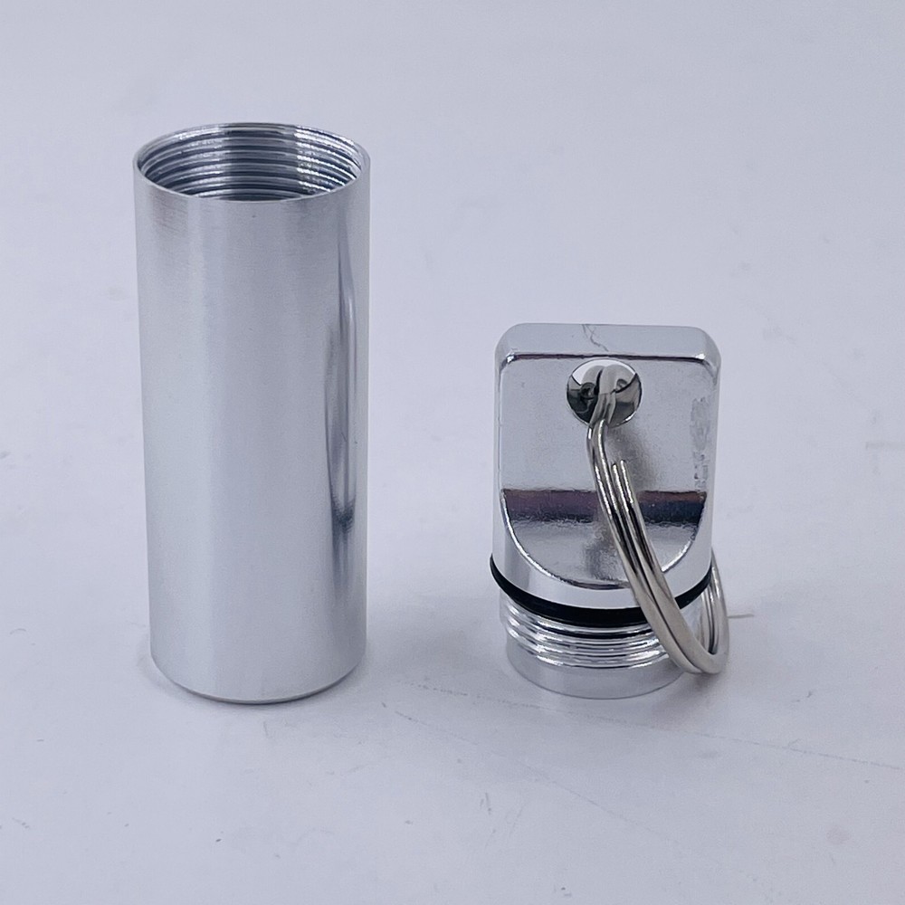 5pcs Waterproof Mini Pill Box Case Holder Container Metal Capsule Tool Keychain