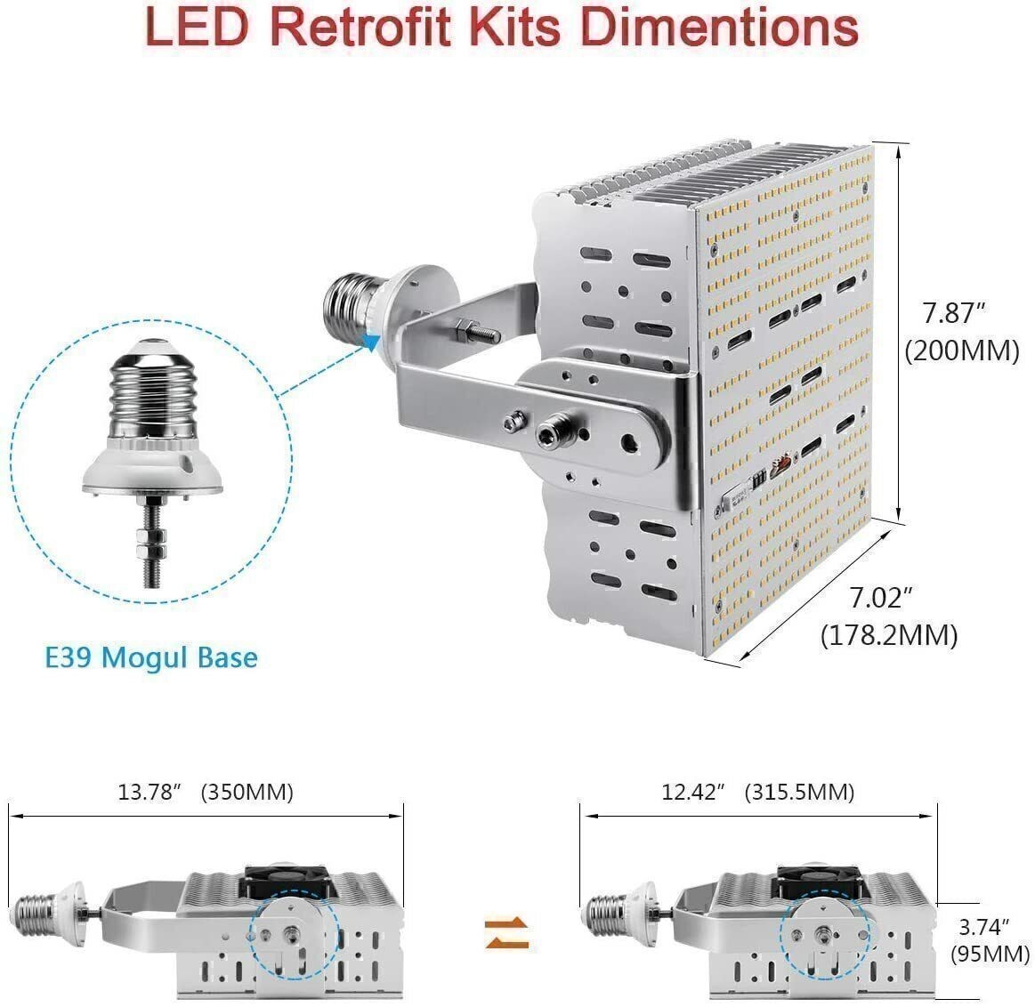 240W LED Shoebox Replacement Kits Light Fixture Commercial Parking Lot Lighting