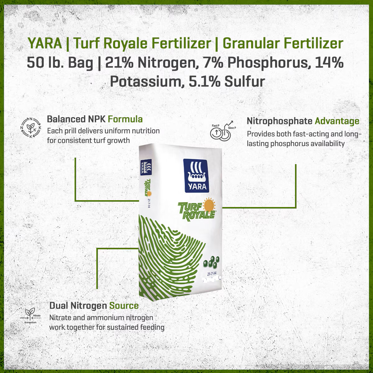 YARA Turf Royale Fertilizer 21-7-14 ALL SEASON LAWN Pro Fertilizer Prilled FAST