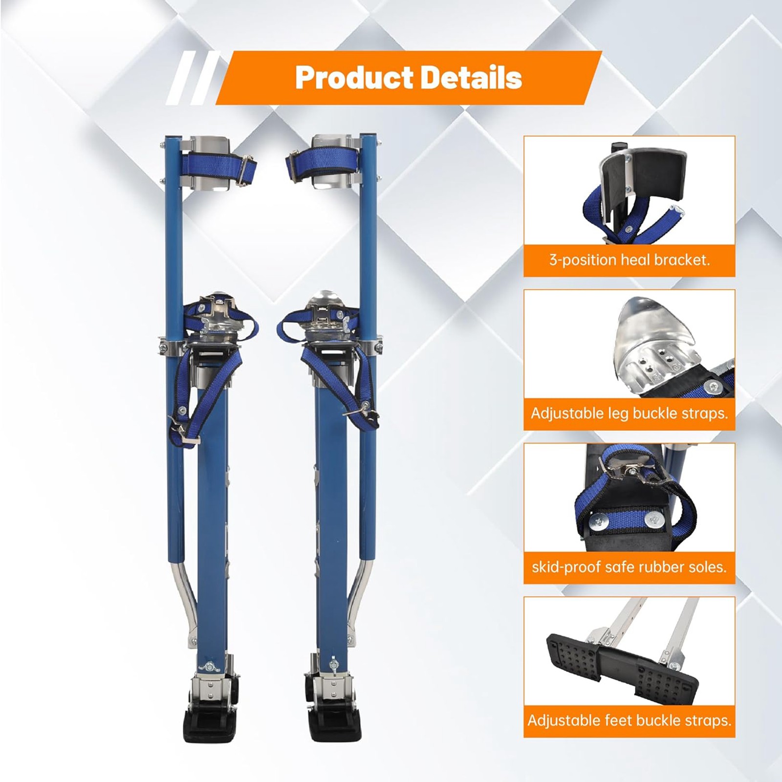Drywall Stilts 24-40'' Inch Blue Aluminum Tool Stilt For Painting Painter Taping