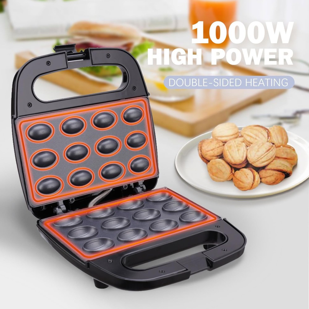 Walnut Cookie Maker 12 Holes Mold Maker Electric Walnut Cake Maker Mini Nut W...