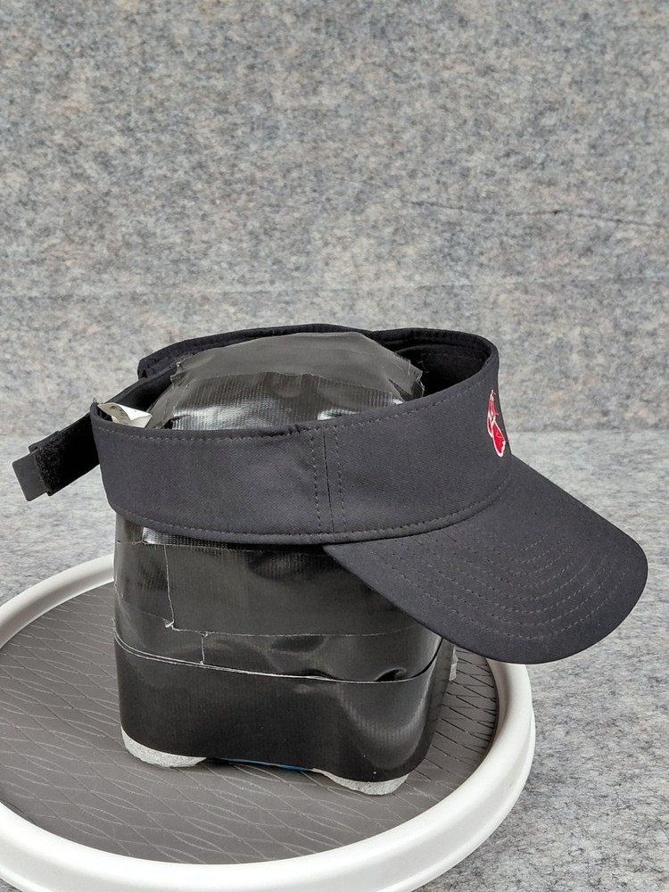 Nike Dry Fit Visor Black With Red/white Paw Strapback Hooknloop