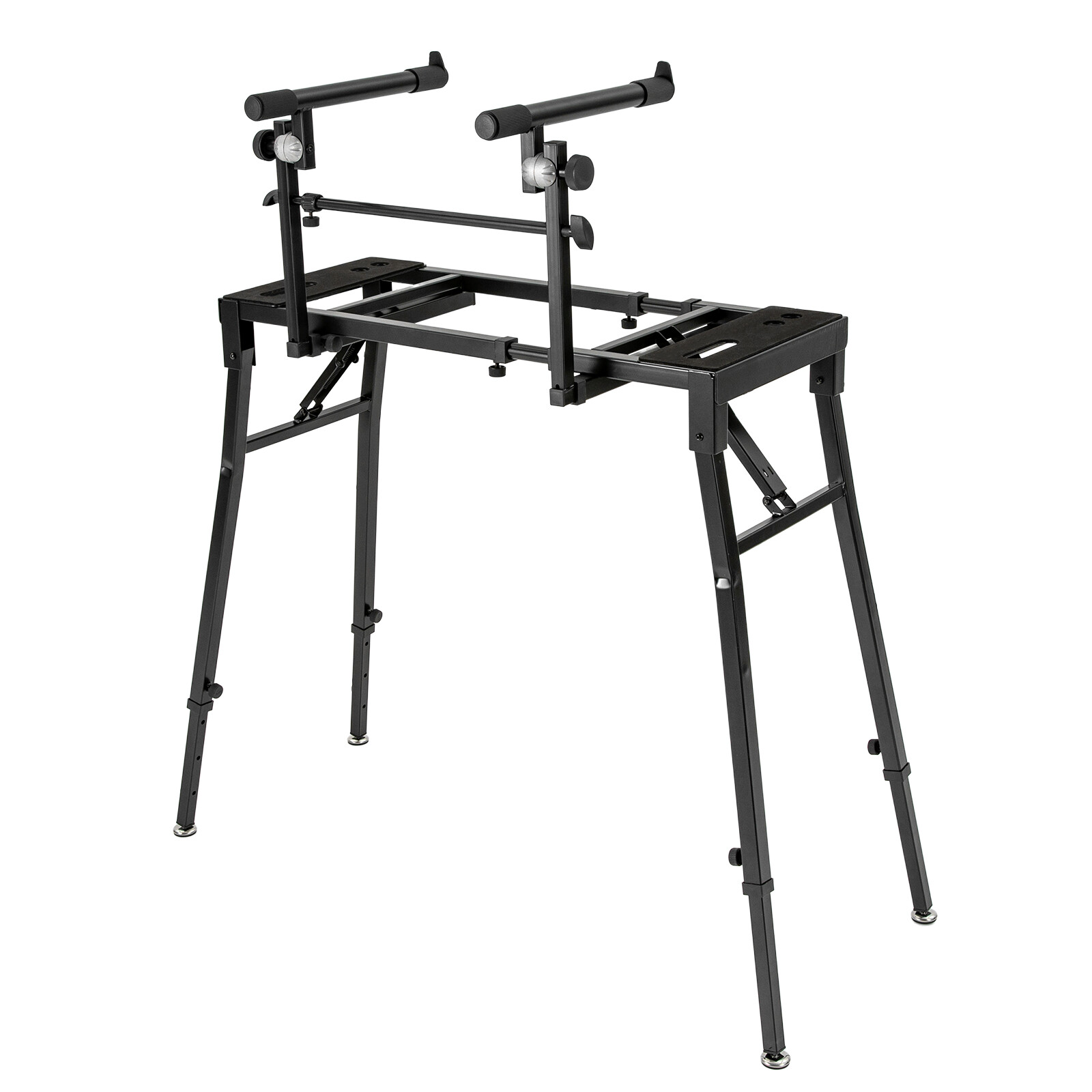 Keyboard Stand DJ Workstation Table Top Piano Holder 2-Tier Double Studio Mount