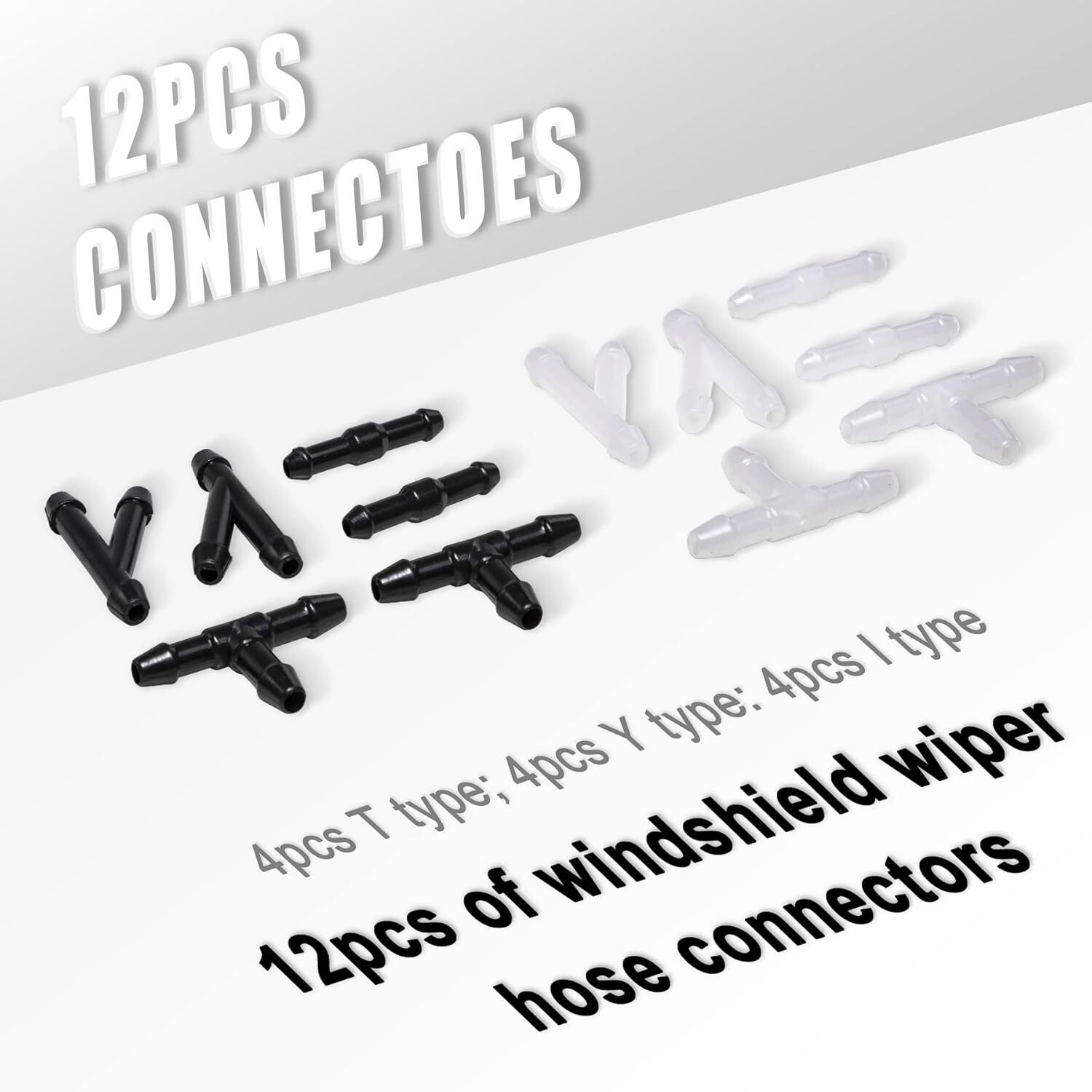 Windshield Washer Hose Kit, 4 Meter Washer Fluid Hose & 12 Pcs Hose Connectors