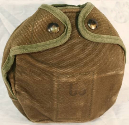 USGI MILITARY ARCTIC CANTEEN COVER CANVAS w/ KEEPERS VG