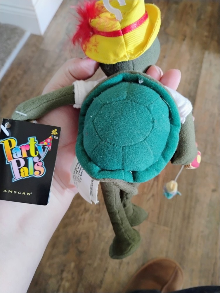 Vintage Amscan Retired Plush Turtle 9"