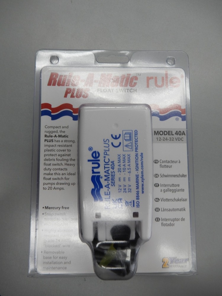 Rule -A-MATIC 40A Bilge PUMP  Float Switch