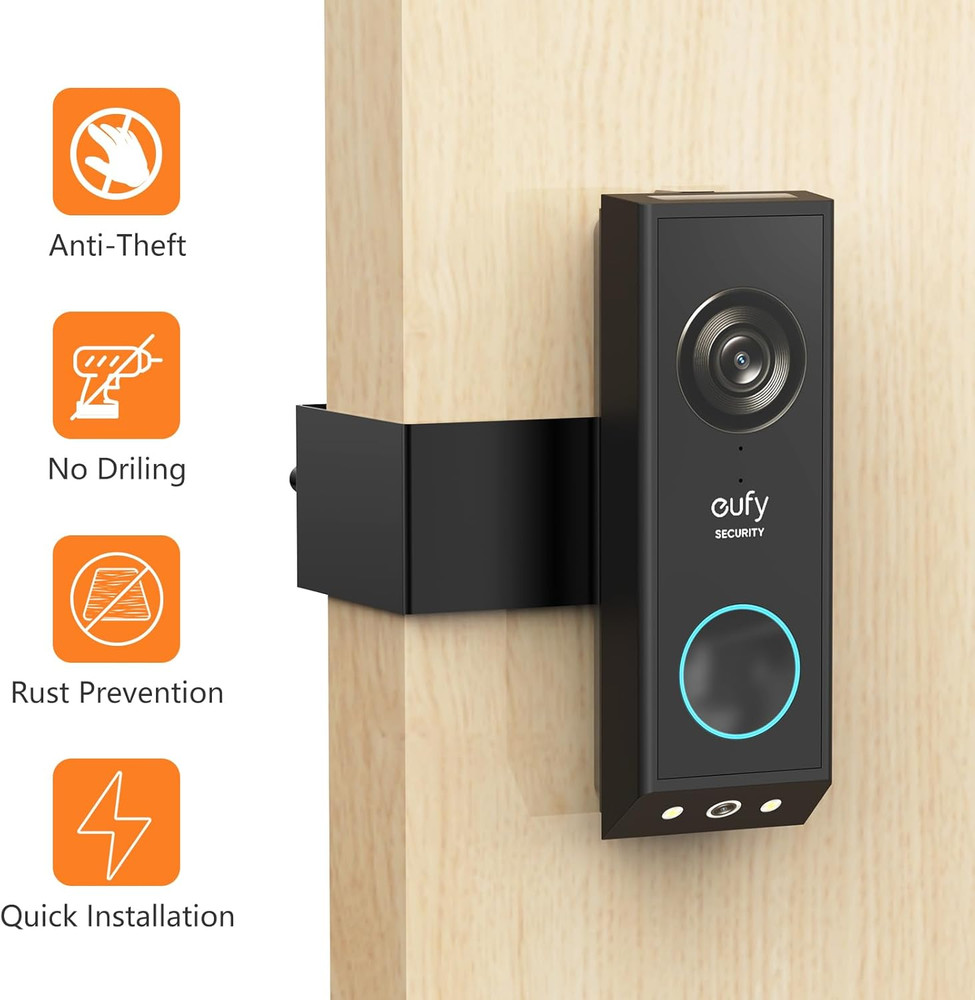 Anti-Theft Door Mount for Eufy E340, No-Drill Adjustable Mounting Bracket with E