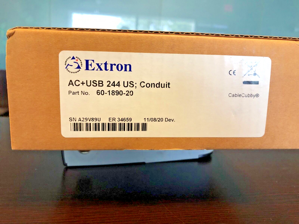 Extron AC+USB 244 US Coduit Module Cable Cubby Series 60-1890-20 NEW