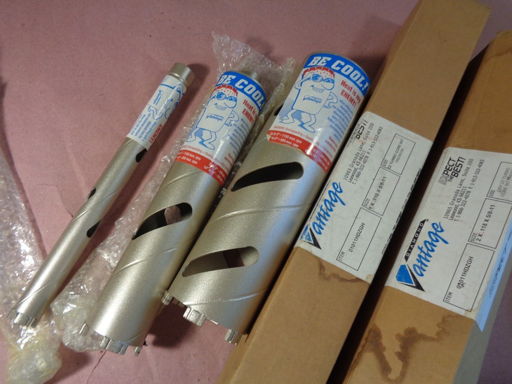3 PC LOT DIAMOND VANTAGE DIAMOND CORE CONCRETE DRILL BITS 1,2,3"