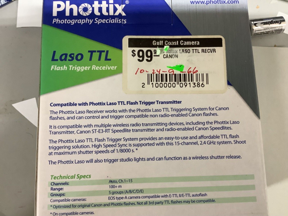 Phottix Laso TTL Flash Trigger for Canon with Case NOS