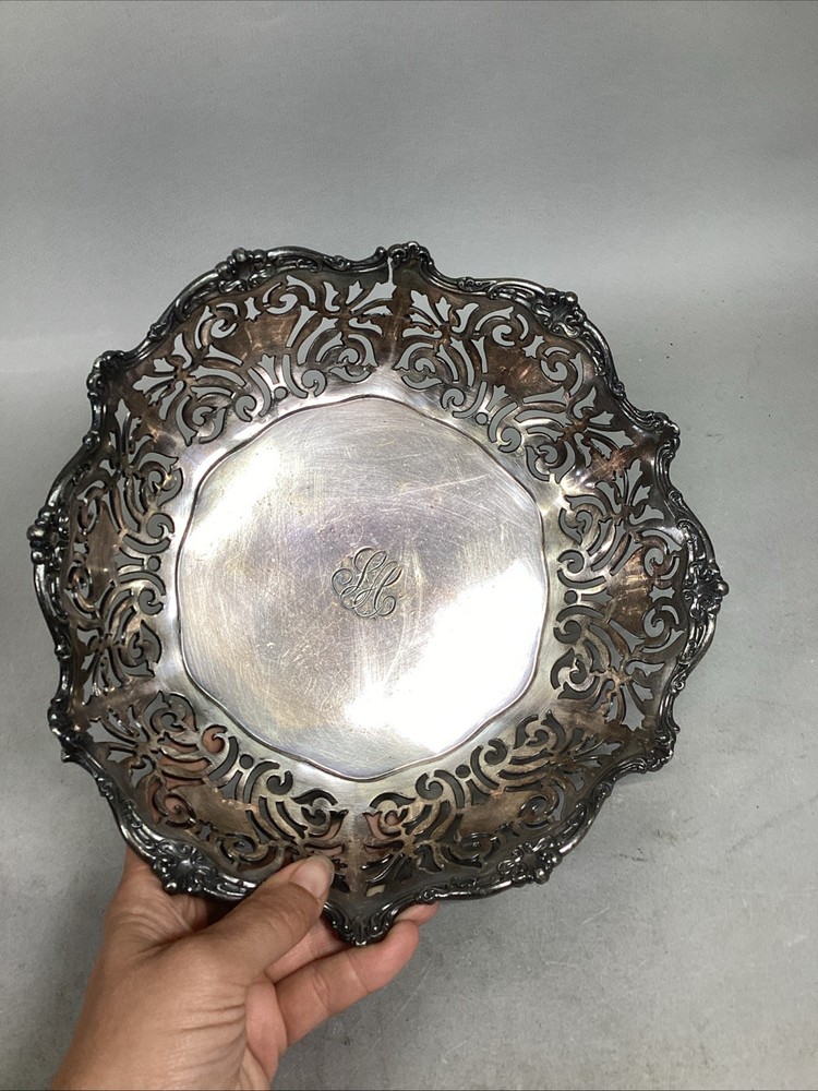 Reed & Barton Silverplate Pierced Footed Fruit Bowl #4865