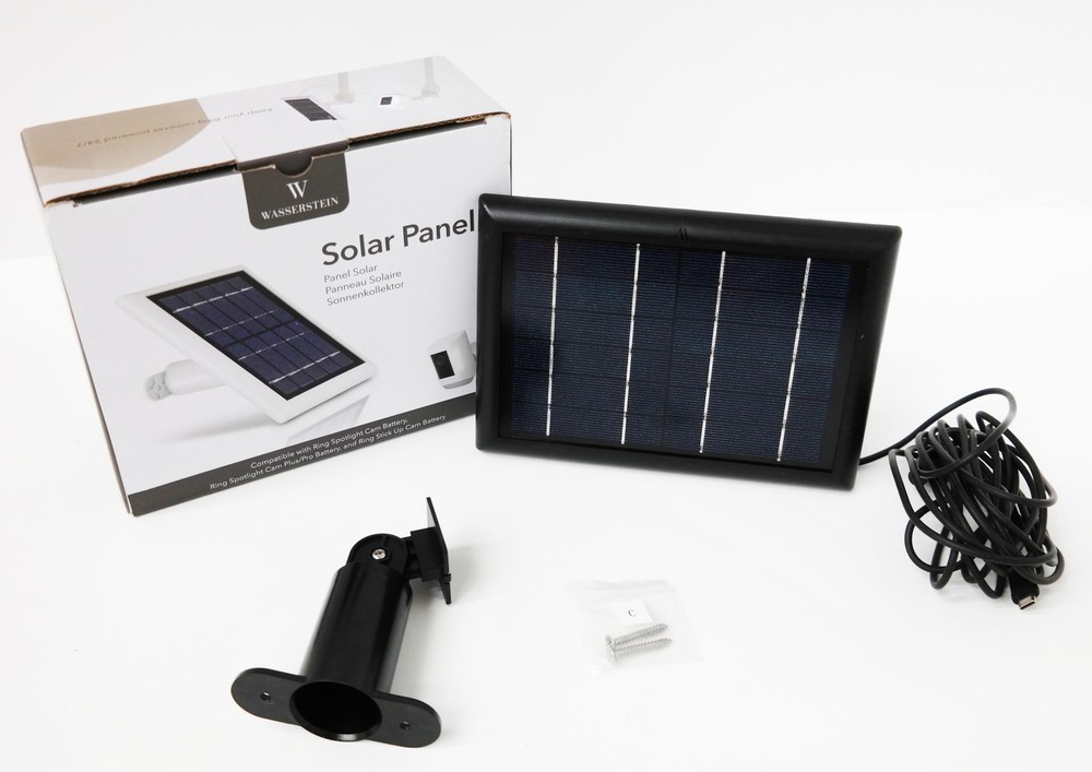 Wasserstein Solar Panel Compatible with Ring Spotlight and Stick Up Cam Battery