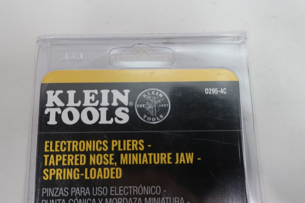 Klein Tools D295-4C Electronics Pliers Tapered Nose Spring-loaded