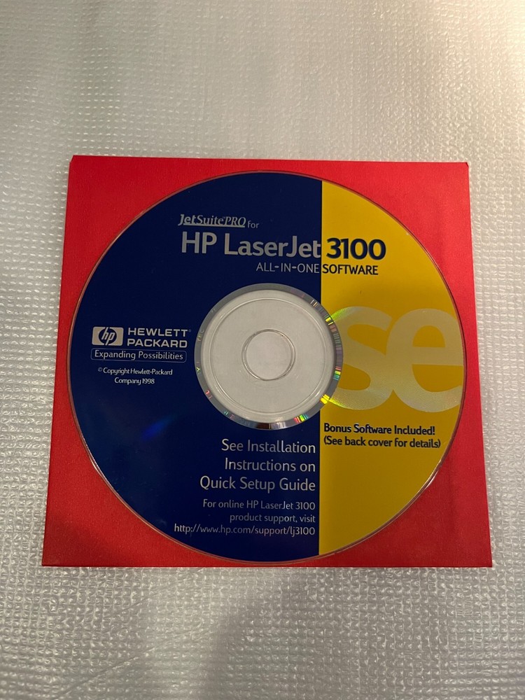 JetSuitePro for HP LaserJet 3100 All-in-One Software CD-ROM