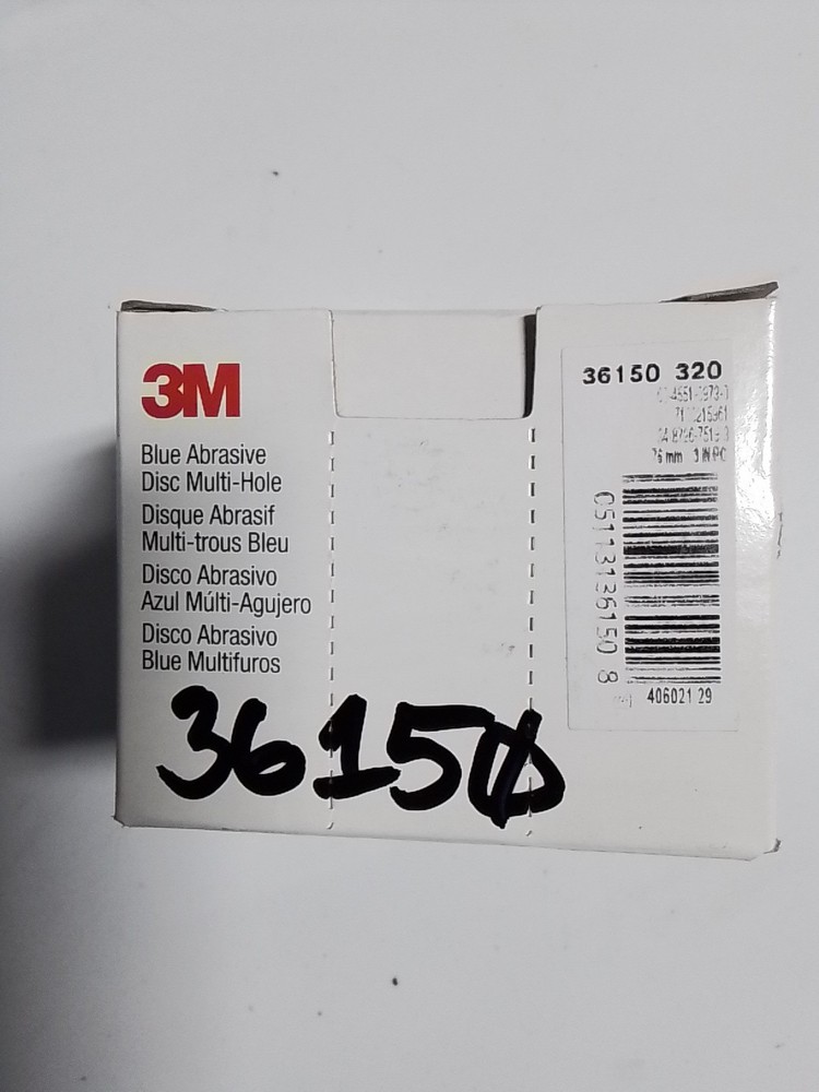 3M 36150 Multi-Hole Hook & Loop 320 Grit 3 in. Sanding Disc (50/Pack)
