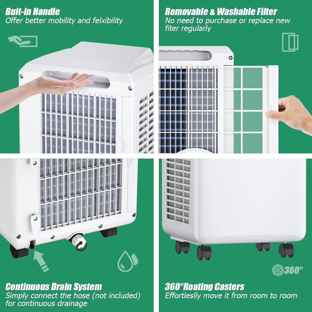 3-In-1 Portable Air Conditioner & Dehumidifier Function Remote w/ Window Kit